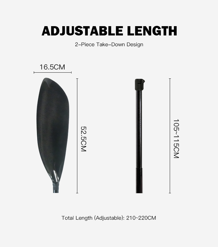 Kayak Paddle Carbon 2 Piece - Углепластиковое весло для каяка, разборное (2