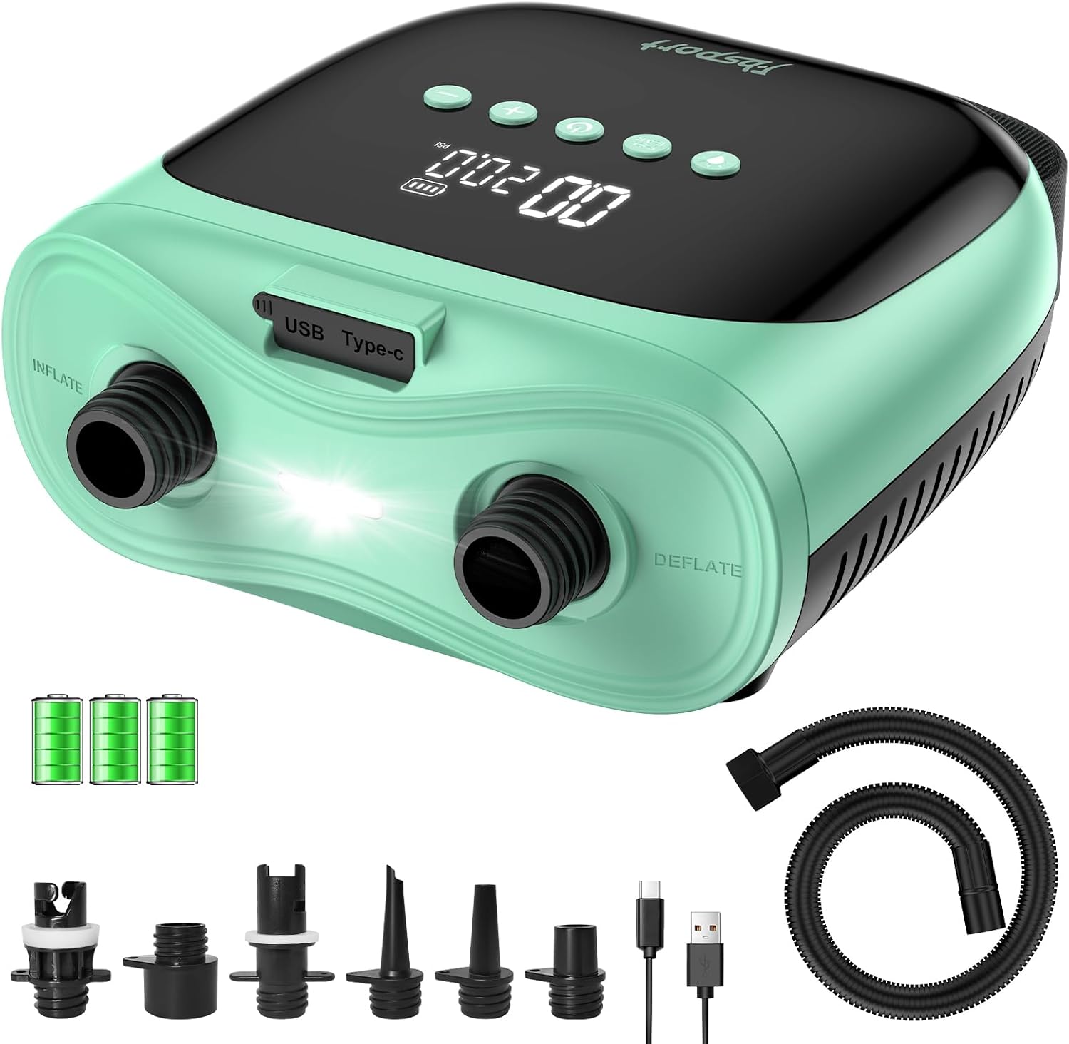 Paddle Board Electric Pump 20Psi - Перезаряжаемый электрический воздушный насос 20PSI для