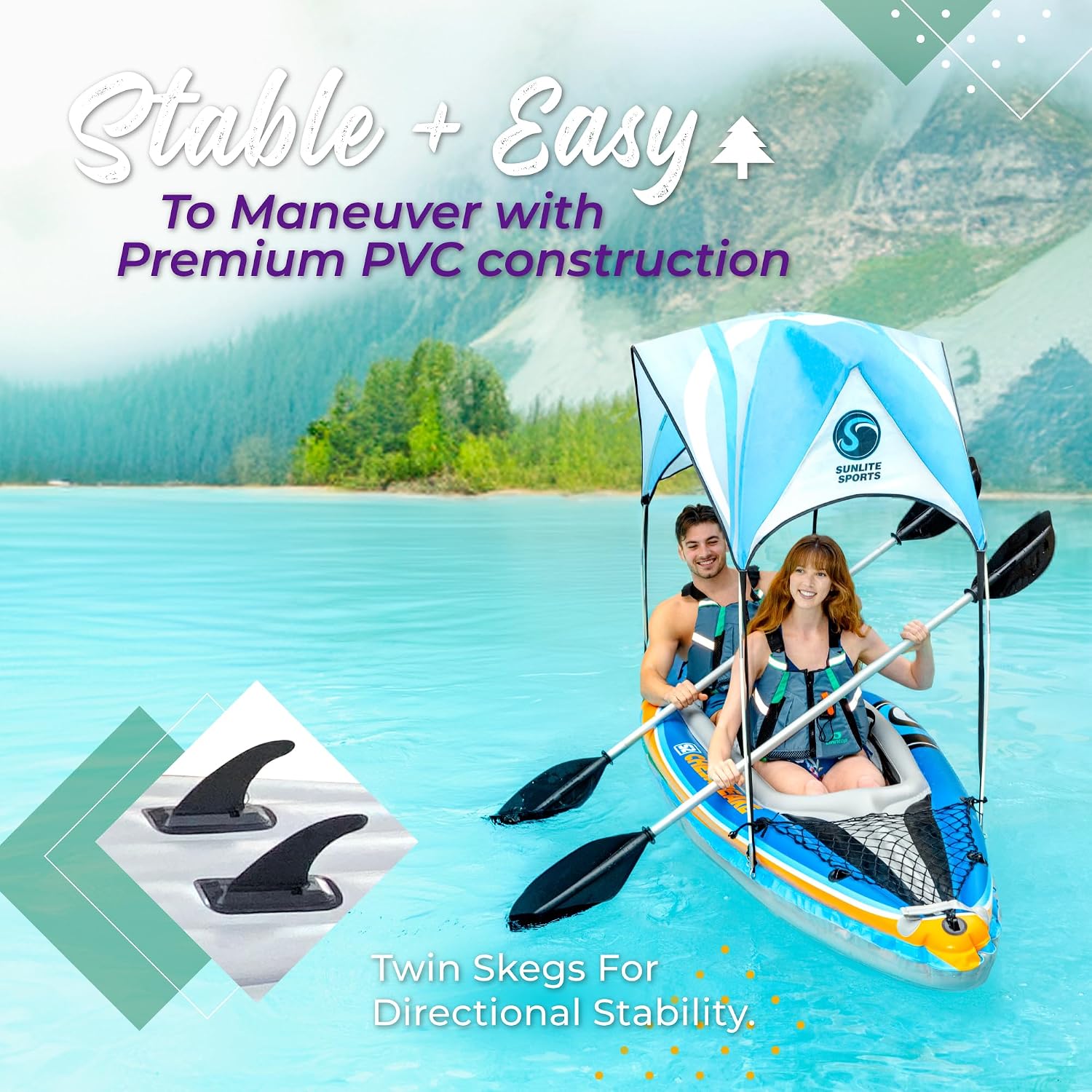 Надувной каяк для 2 человек с  – обзор и цена Kayak Inflatable 2 Person