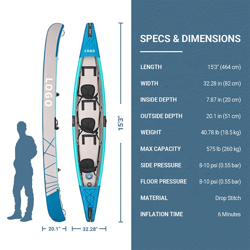 Надувной каяк Drop Stitch для  – обзор и цена Inflatable Kayak 3 Person