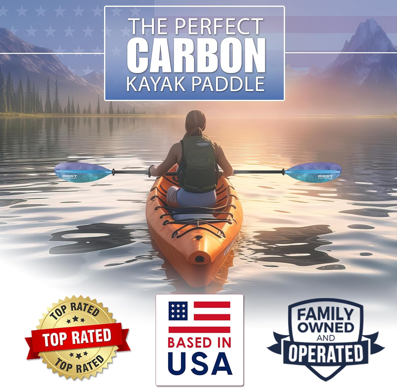 Весло для каяка из углеродного – обзор и цена Kayak Paddle Carbon 2 Piece