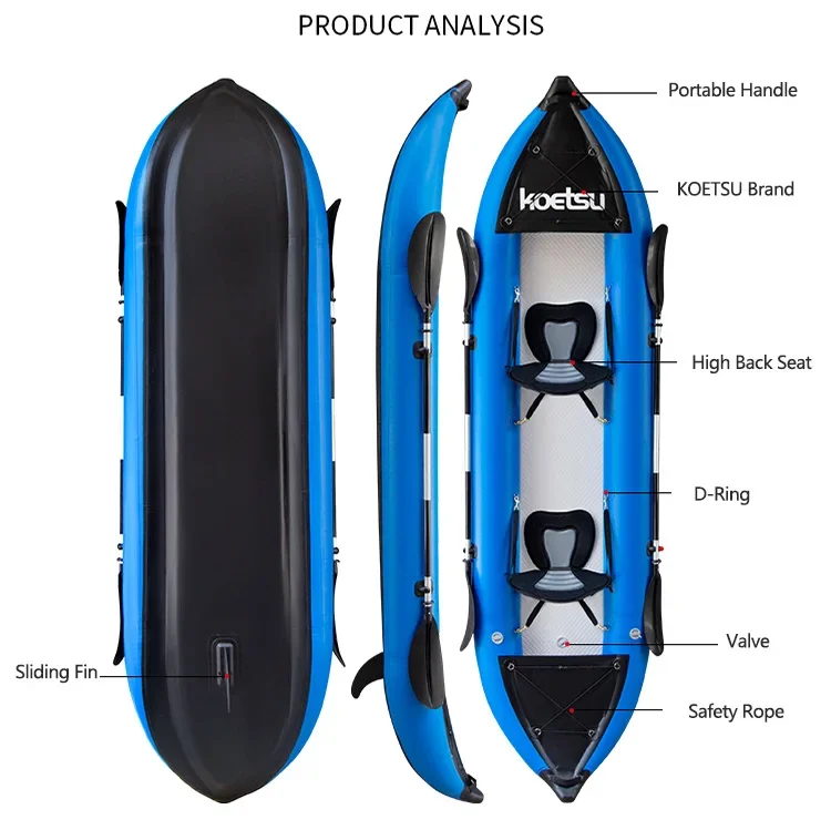 KOETSU 1-2 человека надувной П – обзор и цена Kayak Inflatable 2 Person